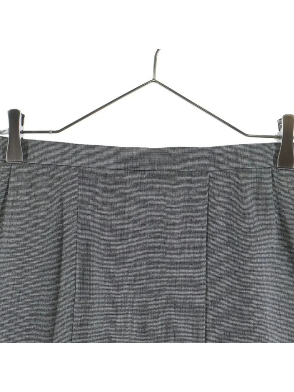Chanel Tight Skirt Tweed Houndstooth Pattern Linen Gray